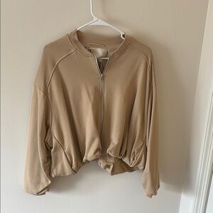 Anthropology Tan Women's Bomber Jacket